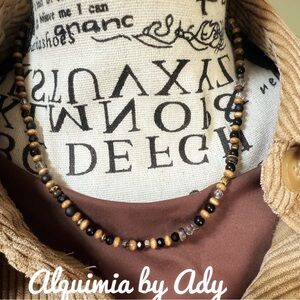 Alquimia Black and Brown Beaded Necklace